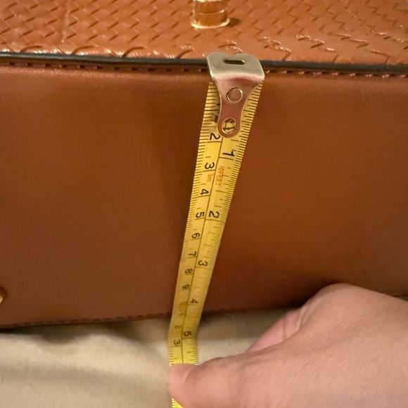 Woven faux leather backpack no brand NWOT camel brown - Picture 6 of 6